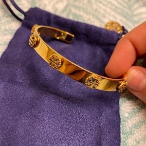 Tory Burch logo cuff bracelet gold